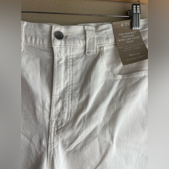 New Madewell The Perfect Vintage Wide-Leg Crop Jean tile White Size W28 - Picture 8 of 15